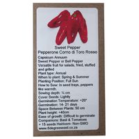 6 Degrees East Heirloom Veg Seeds - Pepper - Corno di Toro Rosso